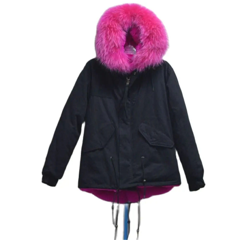 Wholesale Factory Women Winter Long Sleeve Faux Fur Hood Mid-length Warm Coat Parka Snow Outerwear