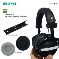 Whiyo Soft Velvet Replacement EarPads Headband for Superlux HD330 HD662 HD662B HD660 HD668B HD669 HD681 EVO HD681B Bumper Pads