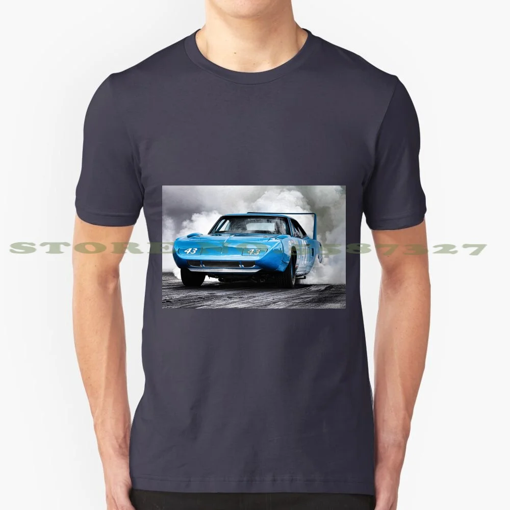 1970 Plymouth Superbird Richard Petty 100% Cotton T-Shirt 1970 Plymouth Superbird Richard Tom Petty American Muscle Car Blue