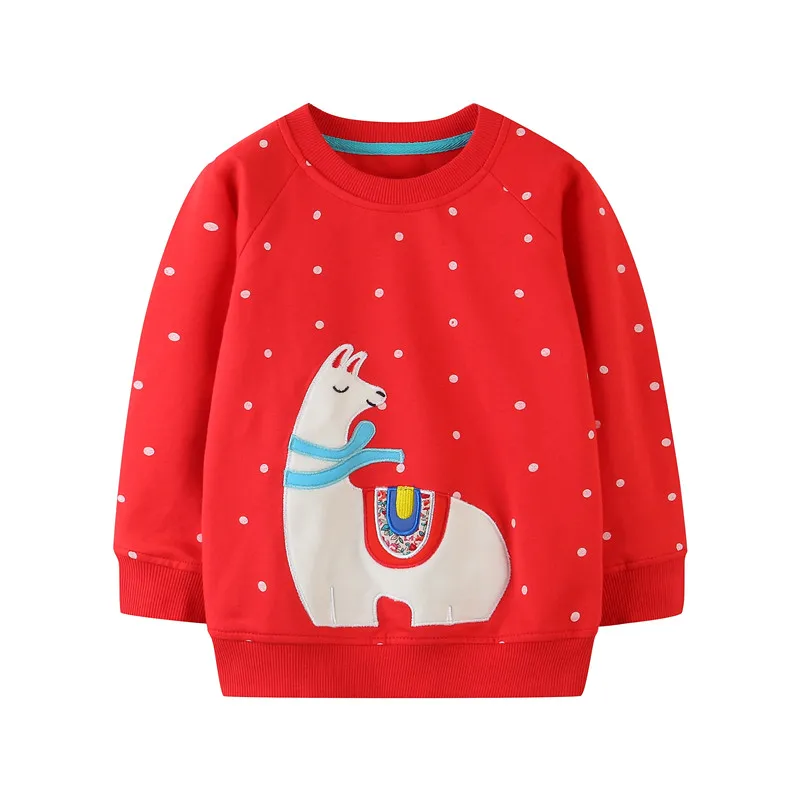 Jumping Meters Baby Girls Sweatshirts Autumn Winter Cotton Clothing Children Cartoon Characters Tops Kids Long Sleeve Shirts