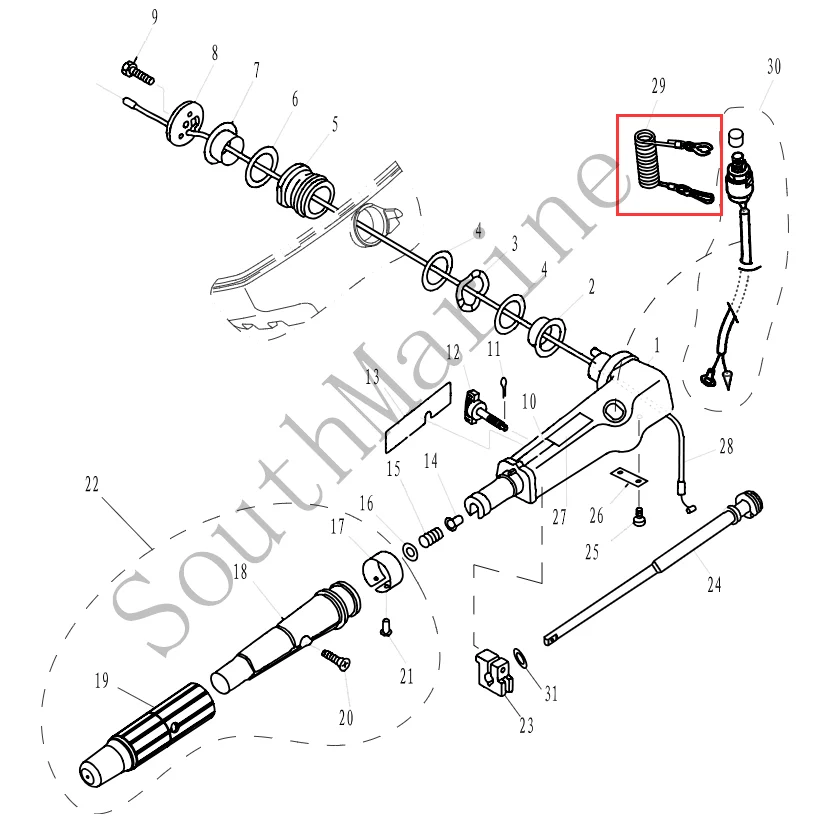 682-82556-00 Hang rope assy stoper for F4 F5 out Boat Motorboard motor 4-stroke