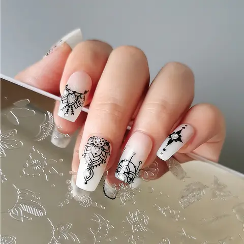 Xa0 스틸 네일 아트 스탬핑 플레이트 도구, 스탬핑 이미지 플레이트 템플릿