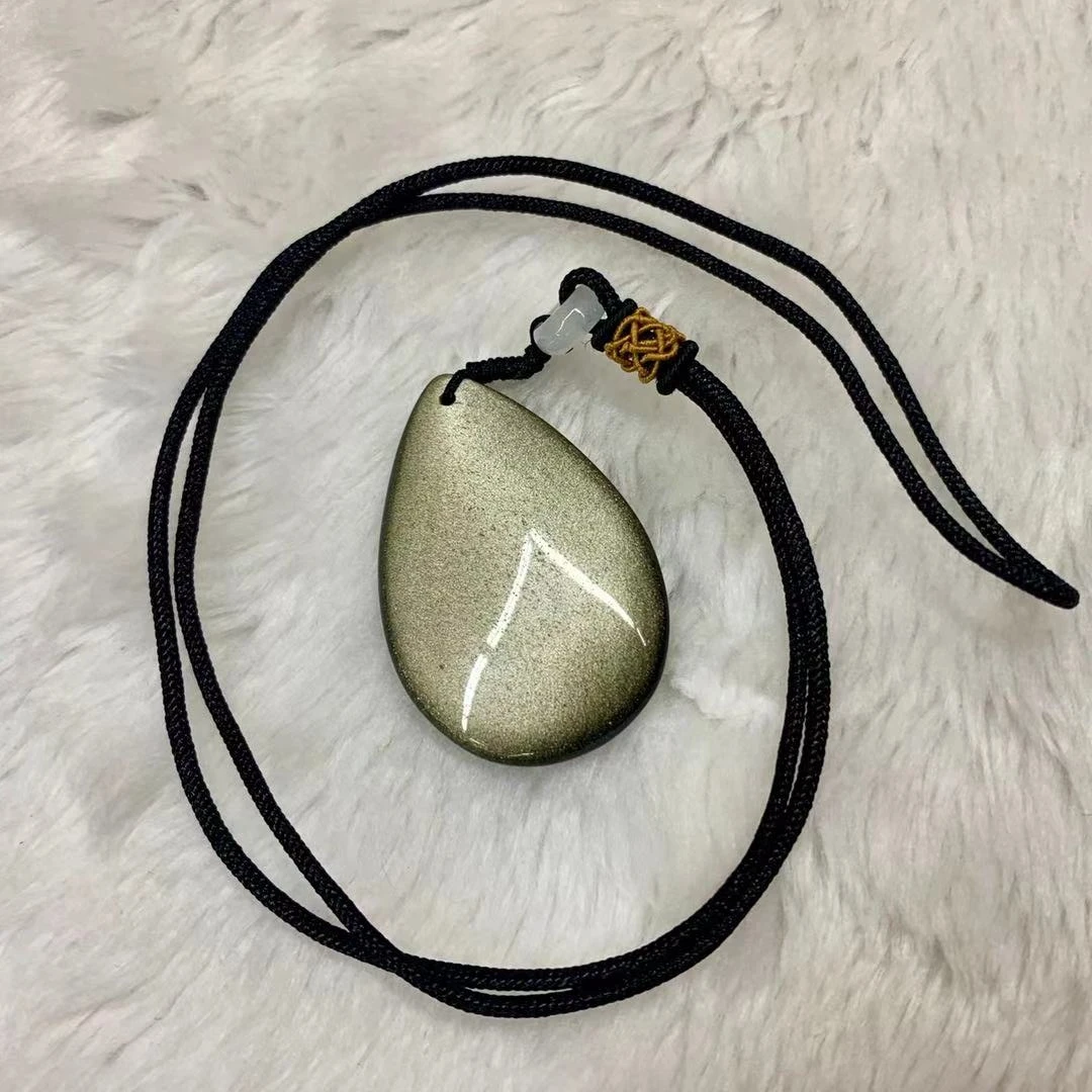 Golden Obsidian Necklace Pendant Natural Gemstone Jewelry Pendant For Woman For Man For Gift Wholesale !