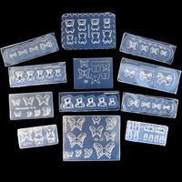 SNASAN Cute Butterfly Bow Bear Silicone Mould Nail Art Earrings DIY Tool UV Epoxy Resin Box Silicone Mold