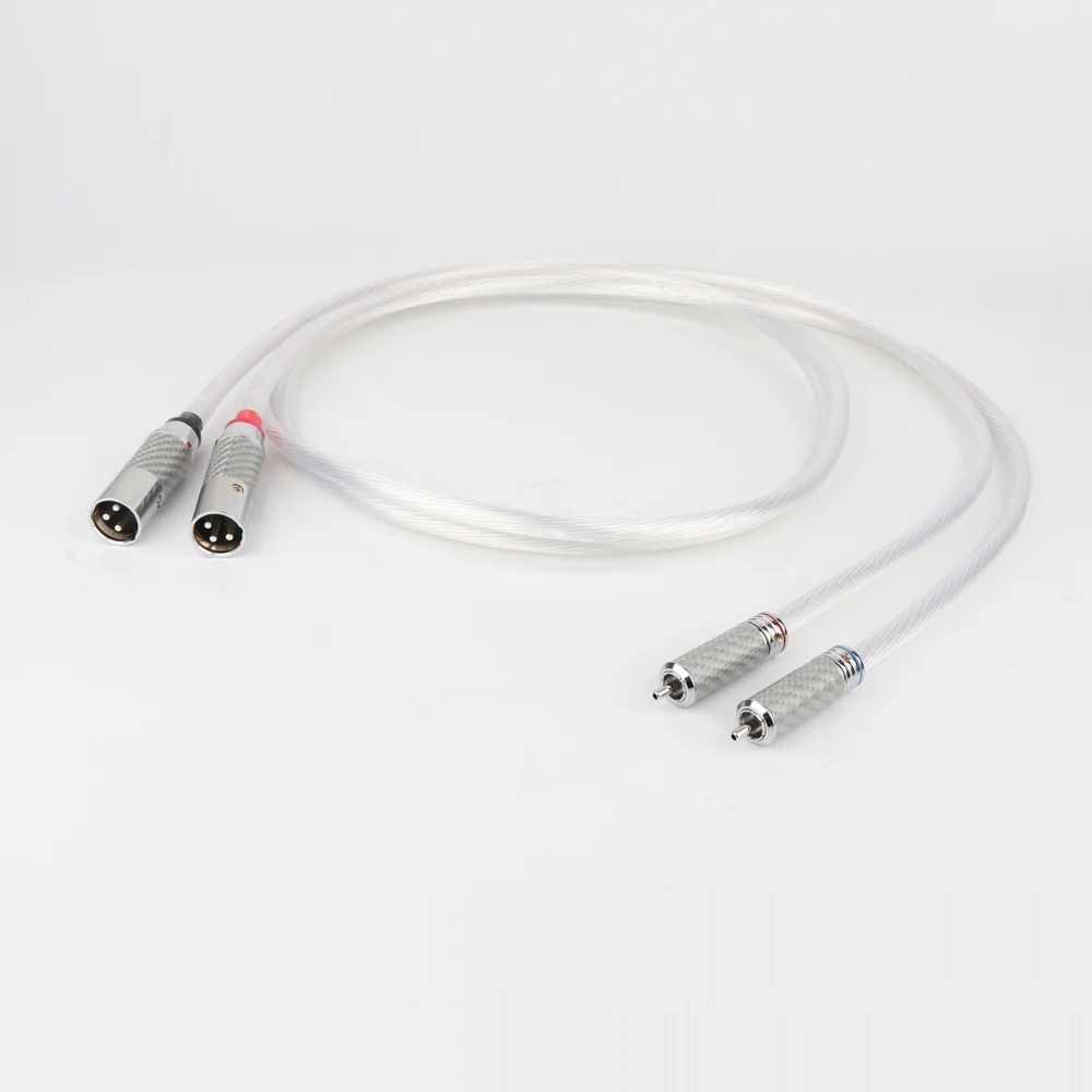 Hi-end 4N OFC silver plated audio cable hifi audio RCA/XLR to XLR cable speaker extension interconnect cord