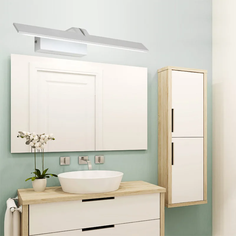 Modern Led Mirror Headlights Simple Bathroom Toilet Mirror Cabinet Light Acrylic Lampshade 42cm 58cm 72cm AC85-265V Vanity Light