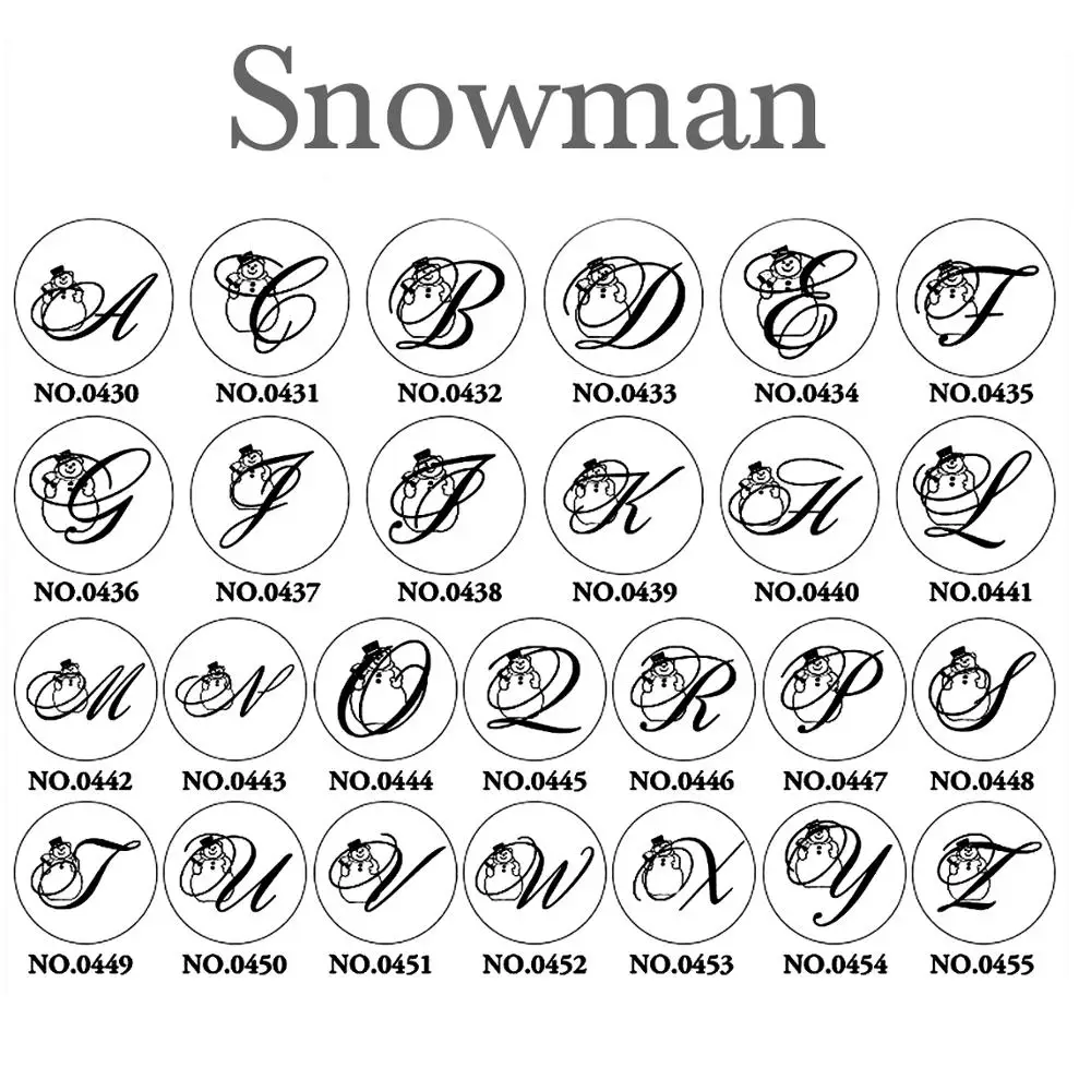 

Snowman Letter Wax Seal Copper head Handle Curlicue Alphabet DIY Scrapbooking Vintage Ancient Seal Retro Stamp gift set