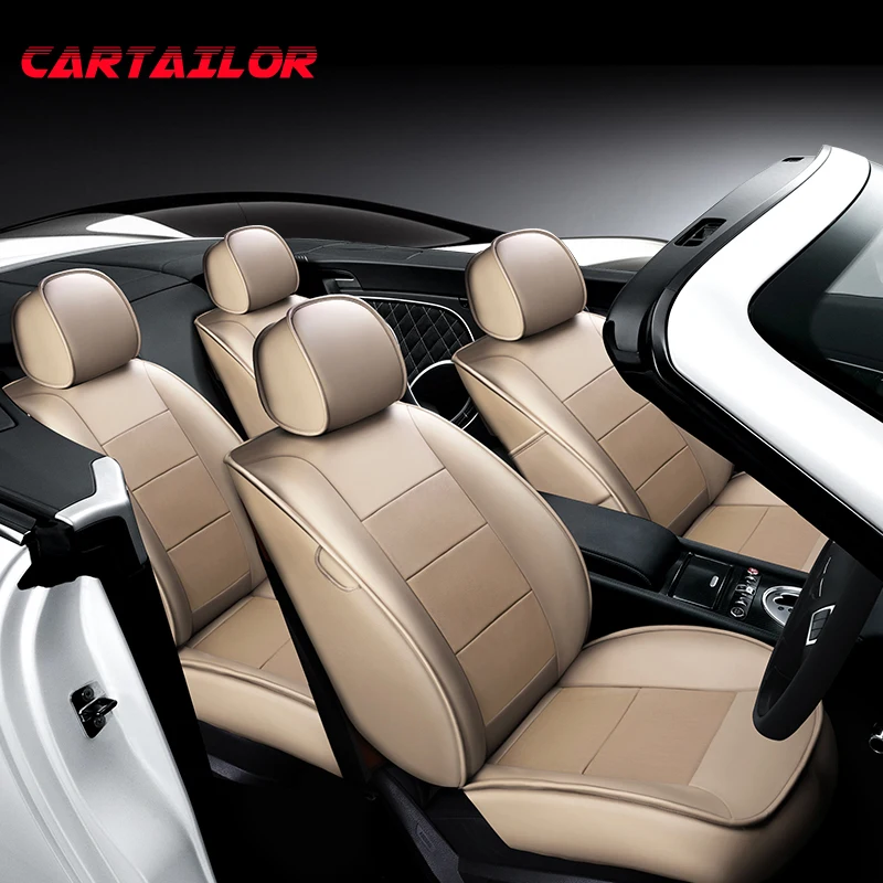 

CARTAILOR Custom Fit Genuine Leather Car Seat Covers for Jaguar XJL Seat Cover Sets Automobiles Cover Seats Cushions Protection