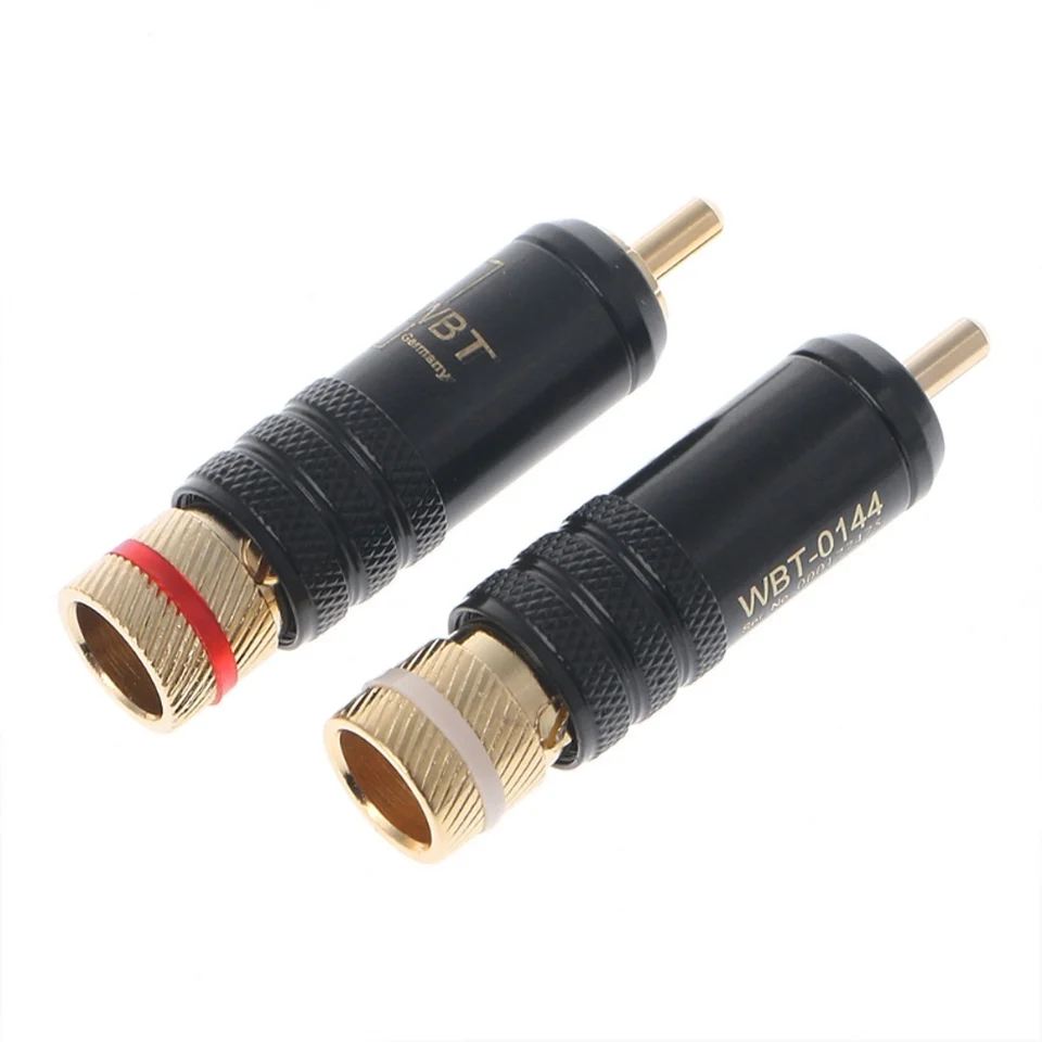 Hifi WBT-0144 Gold plated RCA plug lock Soldering Audio/Video