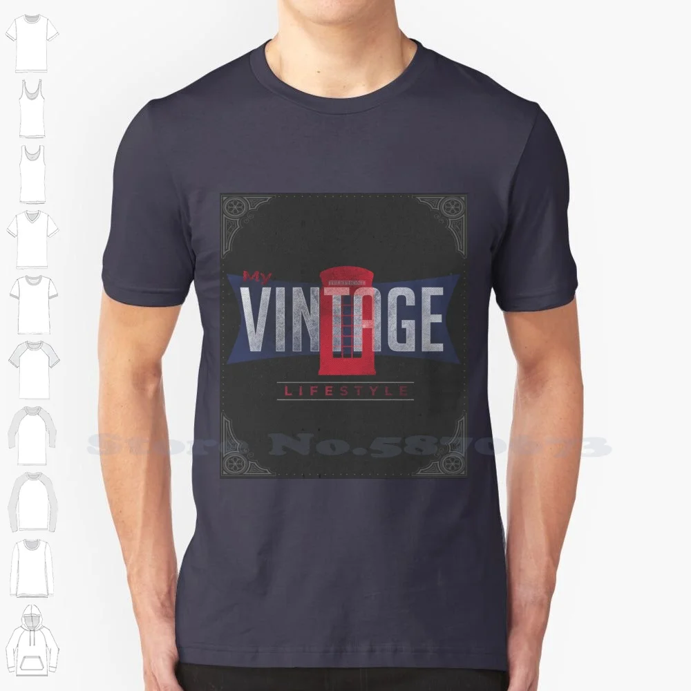 My Vintage Lifestyle No.6 100% Cotton T-Shirt My Vintage Lifestyle No 6 Gramophone Retro Beautiful Grundge Red Cool Old Rare