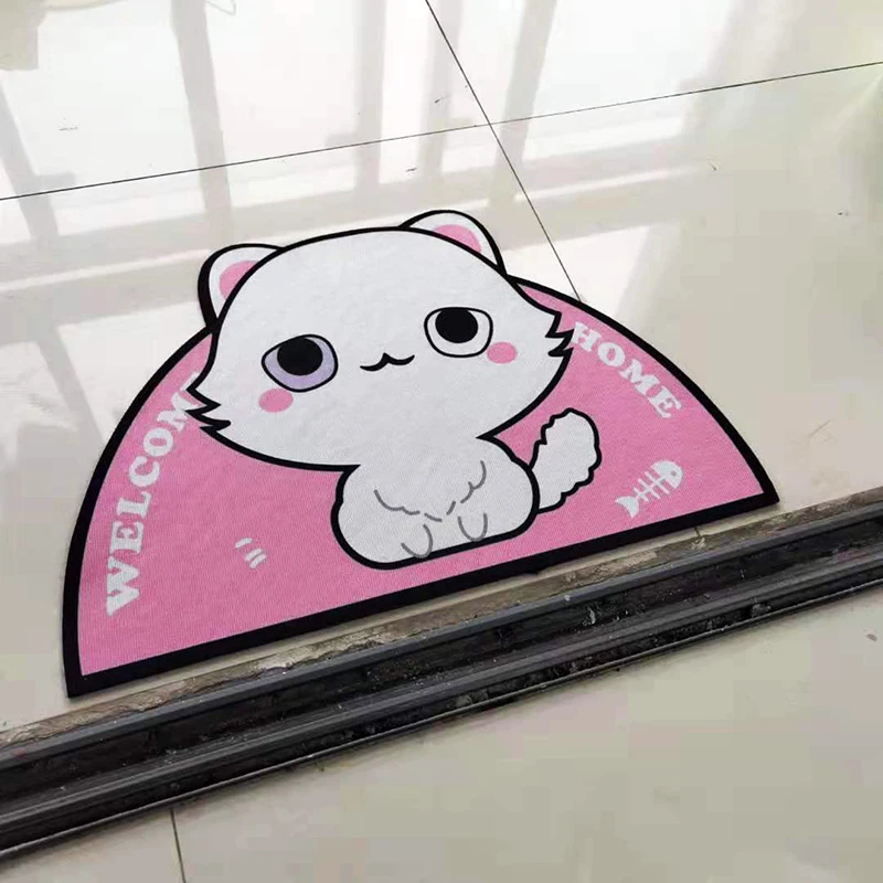 Semicircular Cartoon Door Mat Welcome Entrance Rugs for Home Small Carpet for Bedroom Bathroom Floor Doormats Non-Slip Pet Pads