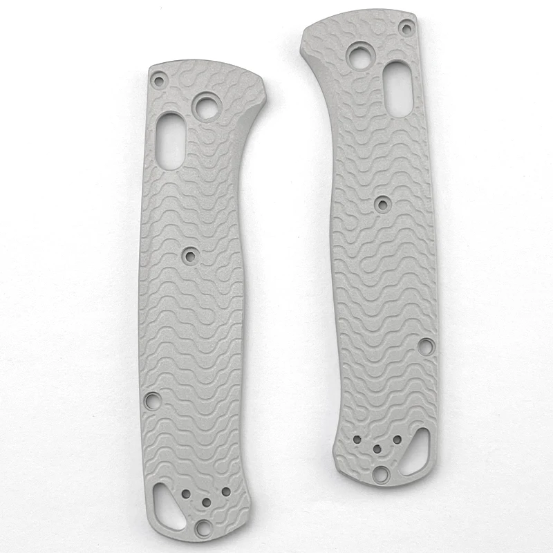Parche de mango de hoja de aleación de aluminio con patrón ondulado para cuchillo BM 535, accesorios de bricolaje, Bugout 535, 1 par