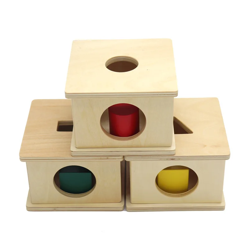 Treeyear Montessori Materials Teaching Aids Red Cylinder Matching Box Kindergarten Early Learning Educational Preschool