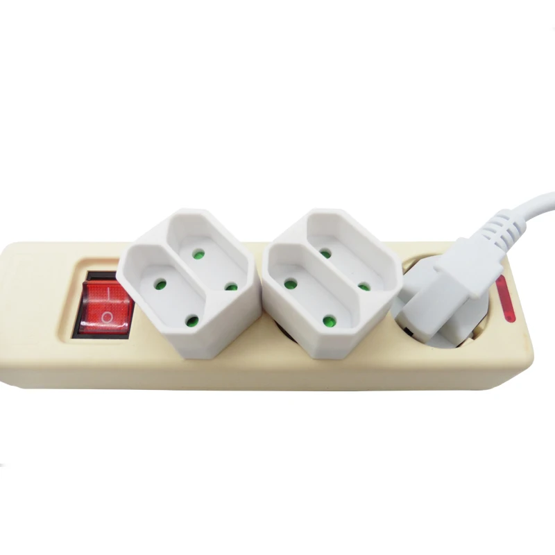 الأوروبي تحويل التوصيل 2Pin 4.8 مللي متر التوصيل بدوره 4.0 مللي متر 2 حفرة الاتحاد الأوروبي المقبس توزيع الطاقة قابس مهايئ الأبيض 16A 250 فولت