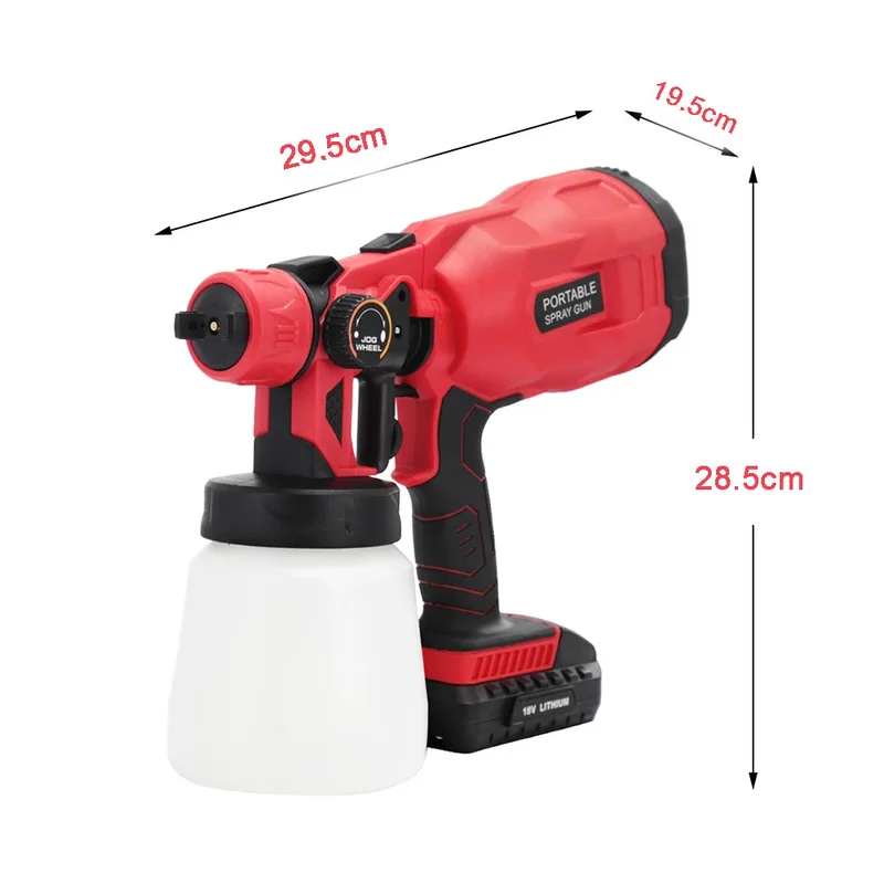 18V Cordless Electric Spray Gun Household Paint Sprayer High Pressure Flow Control Easy Spraying Cordless Airbrush 800ml