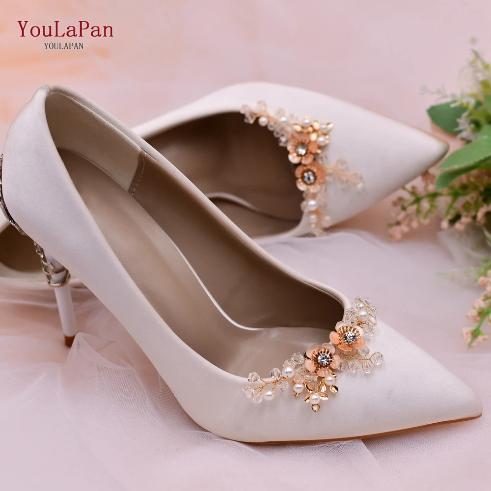 YouLaPan X48 Wedding Shoe Clips Alloy Floral Ladies Shoe Buckle Fashion Metal Shoe Buckle Clip for Woman High Heel Shoe Buckle