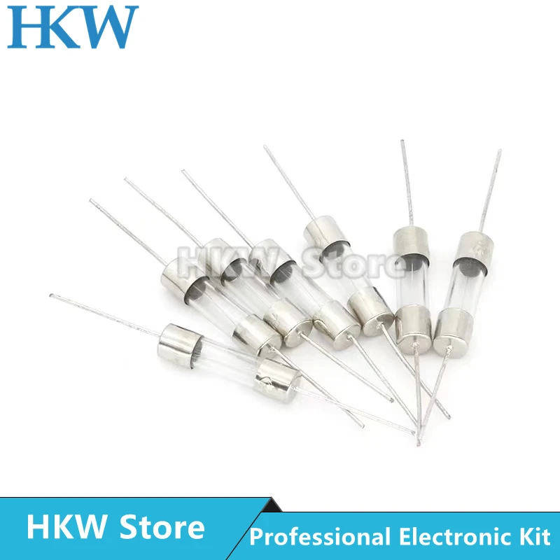 10pcs Fast-blow Glass Tube Fuse Fast Break With Pin 5X20mm 0.5A 1A 1.5A 2A 3A 3.15A 6A 6.3A 8A 10A 12A 15A 20A  Fuses Fusibles