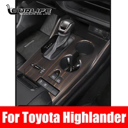 For Toyota Highlander Kluger XU70 2021 2022 2023 Car Mahogany color Interior Decoration Cover Stickers ABS Accessories
