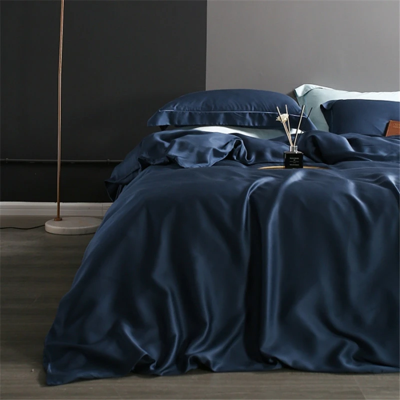 

Natural Silk Duvet Cover Single Double King Size Quilt Cover High Quality Solid Color Comforter Cover 1pc