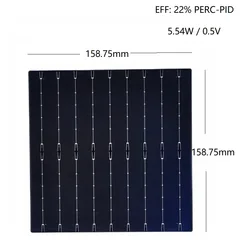 100 sztuk Mono krzem krystaliczny ogniwa słoneczne Bifacial PERC 22% wysoka wydajność klasy 9BB do DIY Panel słoneczny