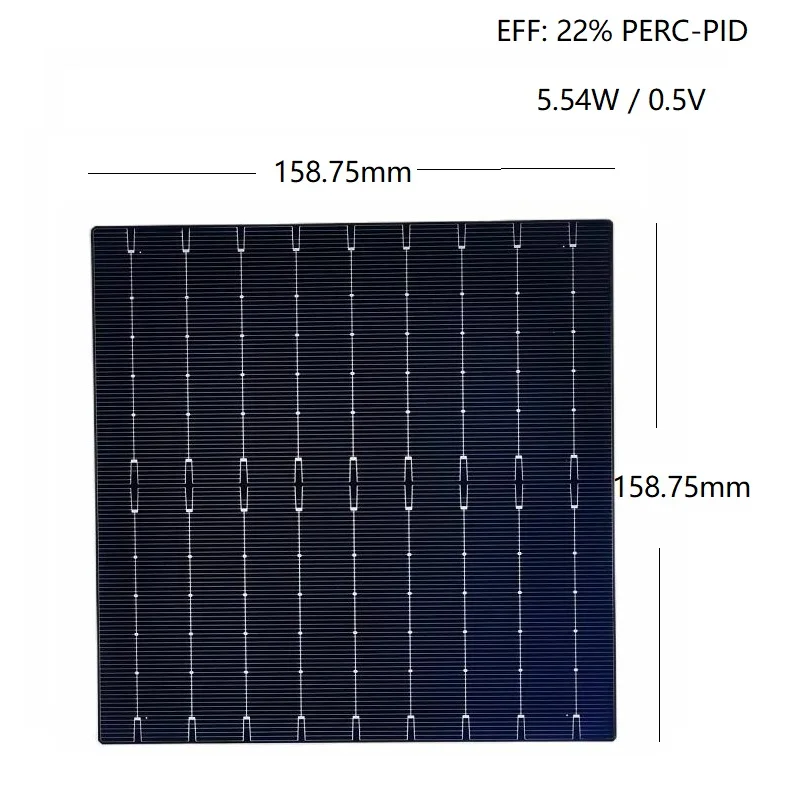 100pcs Mono crystalline Silicon Solar cells Bifacial PERC 22% High Efficiency A grade 9BB For DIY Solar Panel