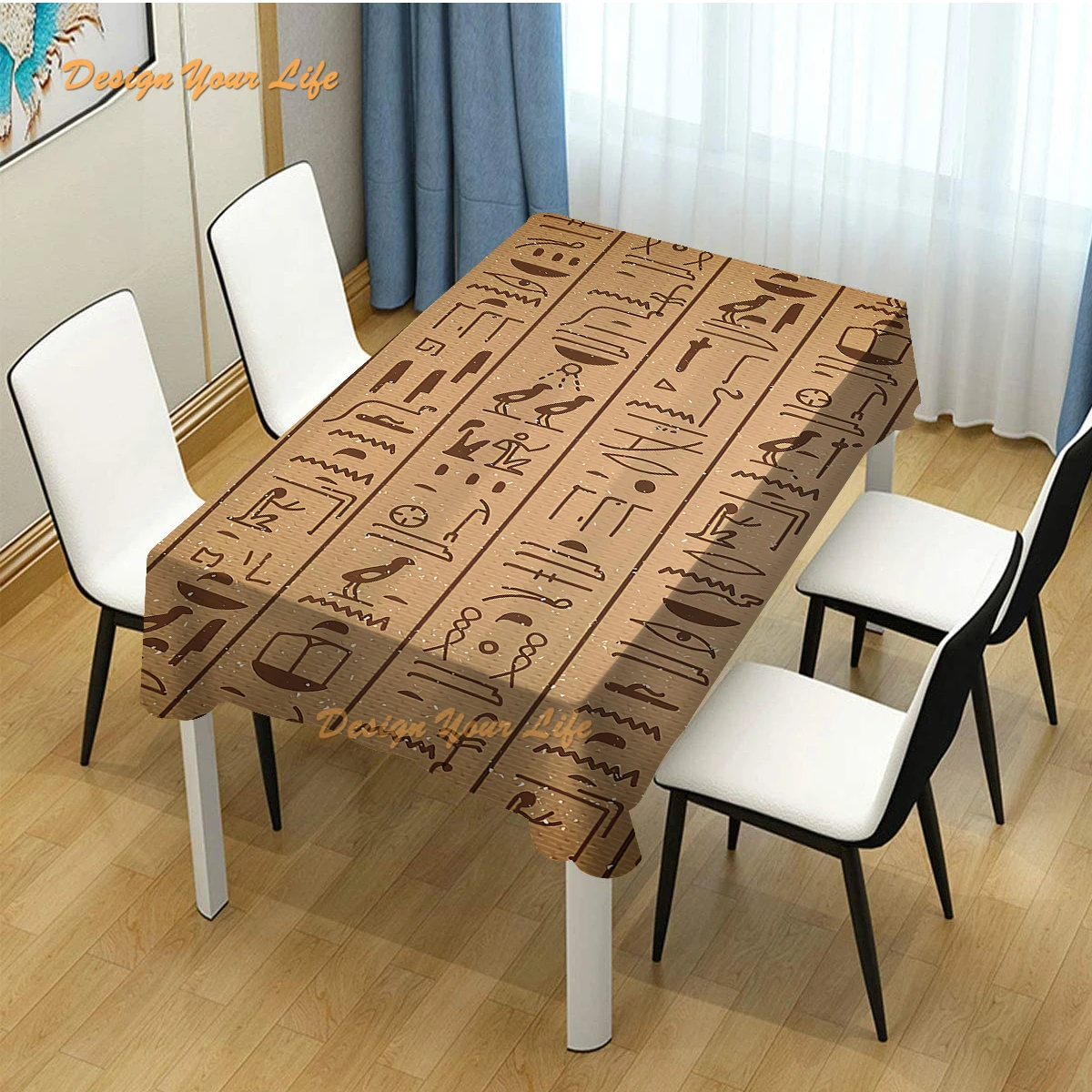 

Uniqued Ancient Egyptian Written Records Fabric Home Decor Party Dining Table Cloth