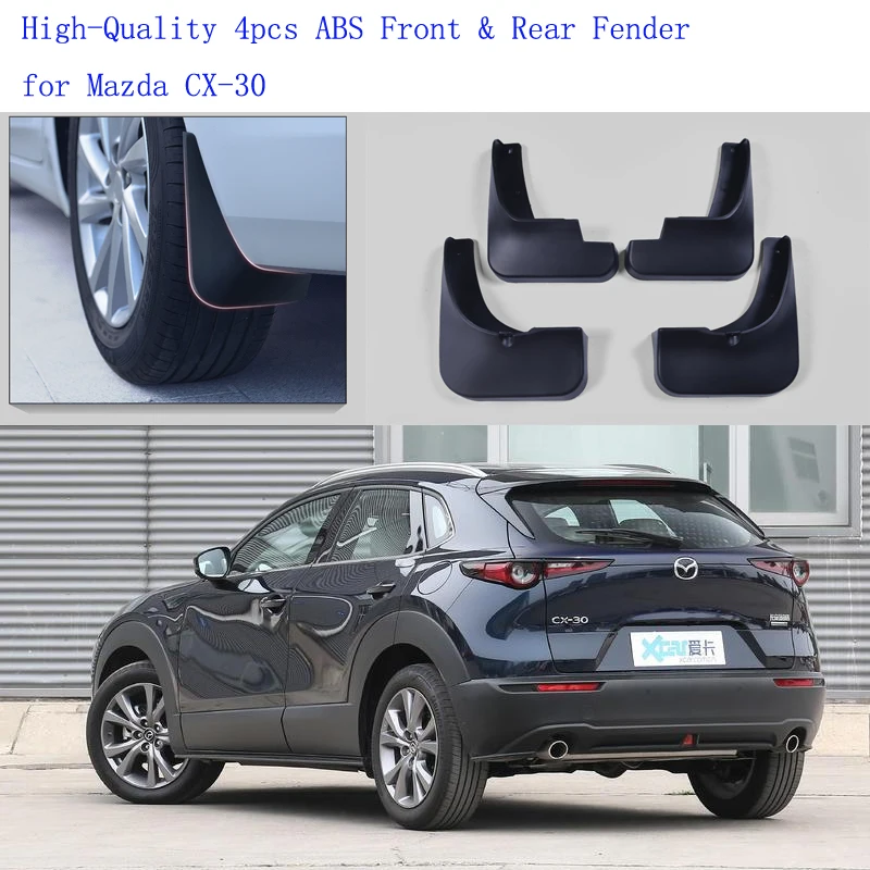 

High-Quality 4pcs ABS Front & Rear Fender for Mazda CX-30 Car Mud Flaps Splash Guard Mudguard Mudflaps Accessories