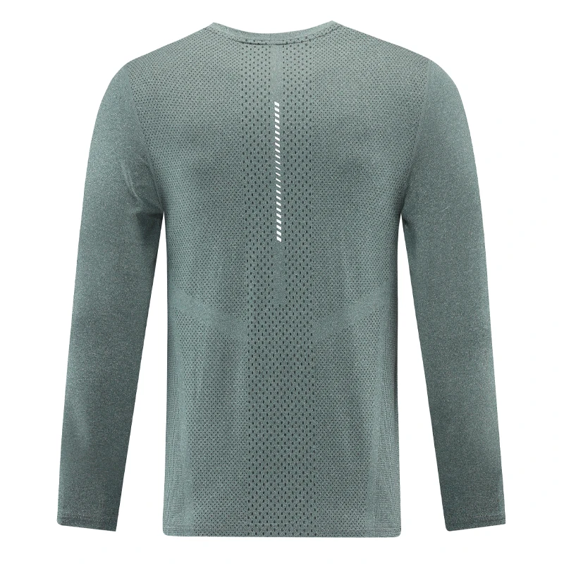 Men New Sport Long Sleeve Quick Dry Thin Autumn Running Gym Shirt Sportswear Prints Joggings Workout Top Male Training Tshirt