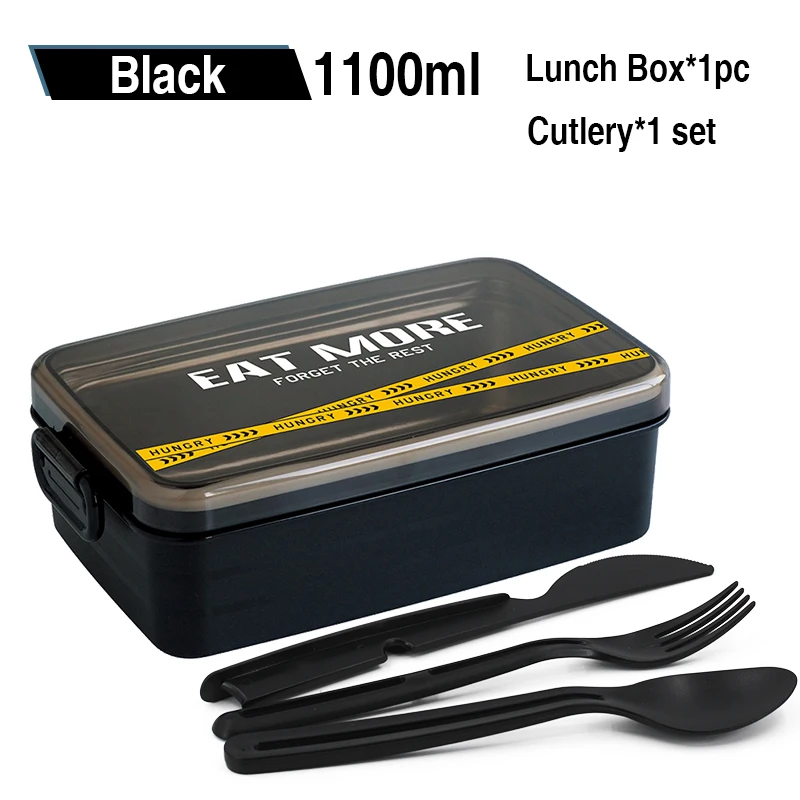 Lunch Box Free Cutlery Letter Pattern Student School Food Storage 304 Stainless Steel Liner Office Worker Bento Box 1100mll/37oz