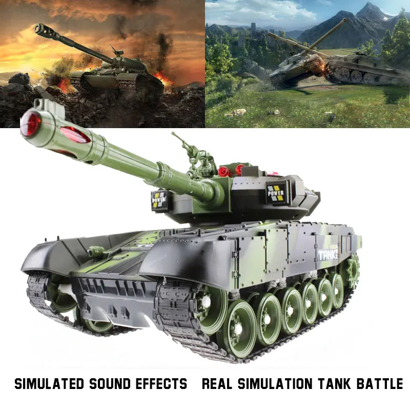 1:12 33CM Super RC Tank Launch Cross-Country Tracked Remote Control Vehicle Charger Battle Hobby Boy for Toys Kids Children Gift