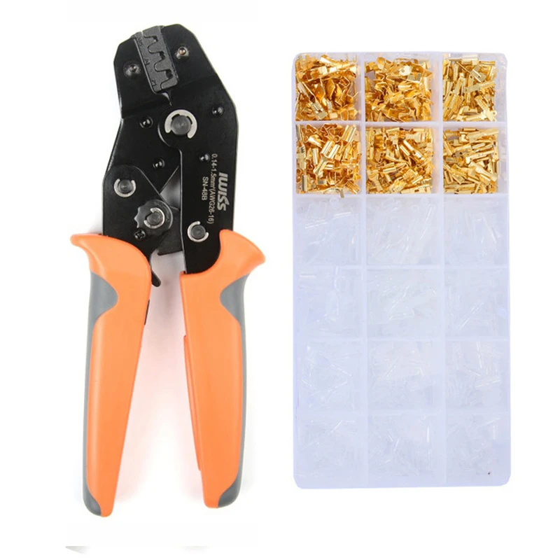 SN-48B مع 270 قطعة/300 قطعة العقص أداة دوبونت محطة 3.96 6.3 العقص كماشة JST-SM موليكس موصل 26-16AWG IWISS أداة