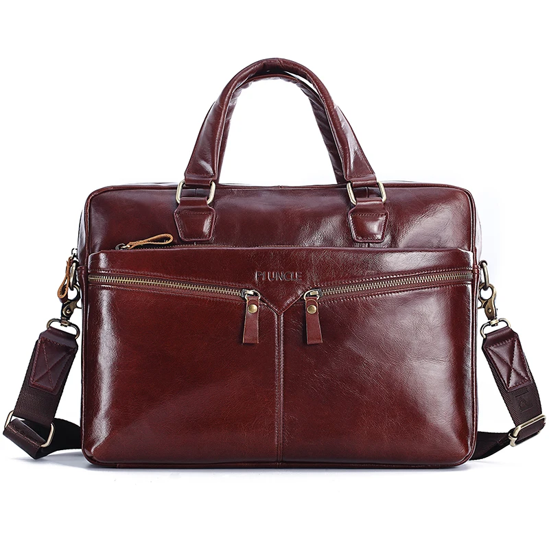 

2020 Real Genuine Leather Men's 14 Inch Laptop Briefcase Business Men Messenger Handbags CrossBody Vintage Cowhide Computer Bags