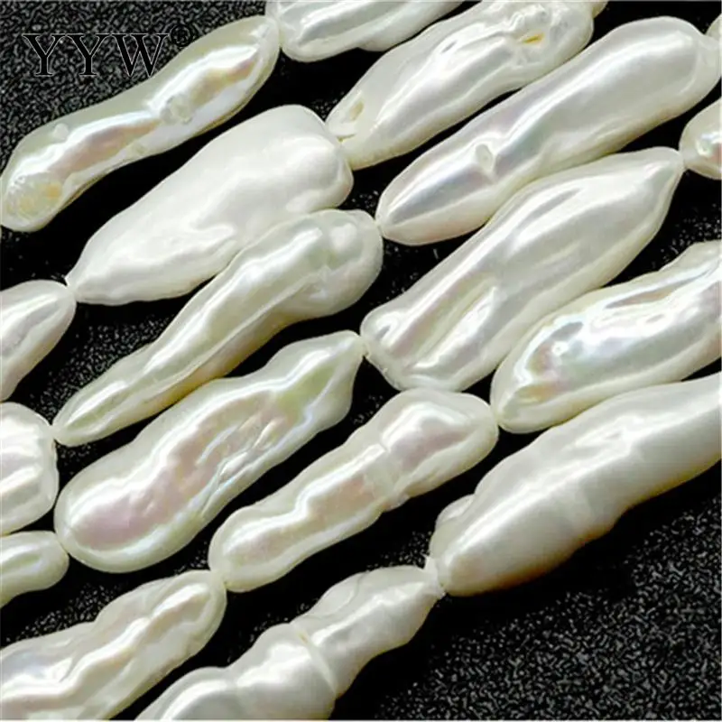 1 Stand Cultured Baroque Freshwater Pearl Beads Polished White 16-22mm For Jewelry Making Diy Bracelet Necklace Needlework