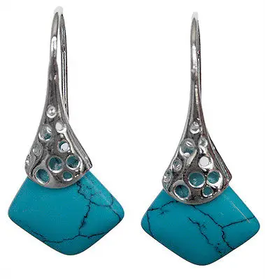 

Hot sell Noble- Pretty Jewelry 925 Sterling Silver Blue natural stone fashion Earrings