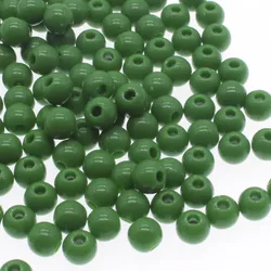 CHONGAI 200Pcs 6mm Dark green Color Acrylic Round Ball Spacer Beads For Jewelry Making DIY Jewelry Accessories For Handicrafts