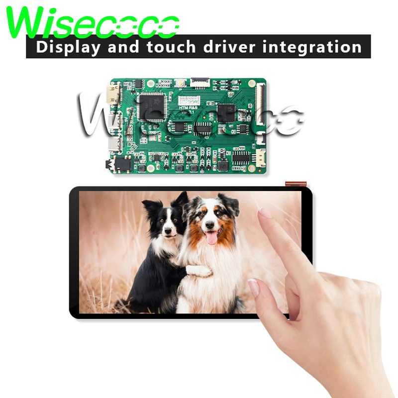 

Wisecoco 5.5 inch 1920x1080 fhd lcd display +mini controller board +i2c touch panel ips screen build-in speaker earphone