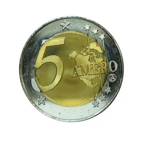 C96  2021 Germany Antique Souvenirs Badge Original Bar Challenge Gold Euro Bi Metal New World Order 5 Amero Alex Jones Round
