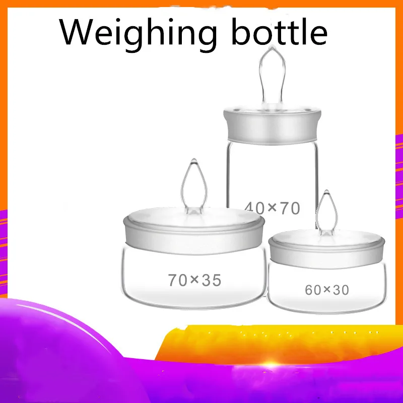 

2Pcs/lot Flat Type Weighing Bottle 25*40/30*80/35*70/30 * 50/40*80mm Sealed Glass Bottle Low Type Flat Glass Weighing Bottle