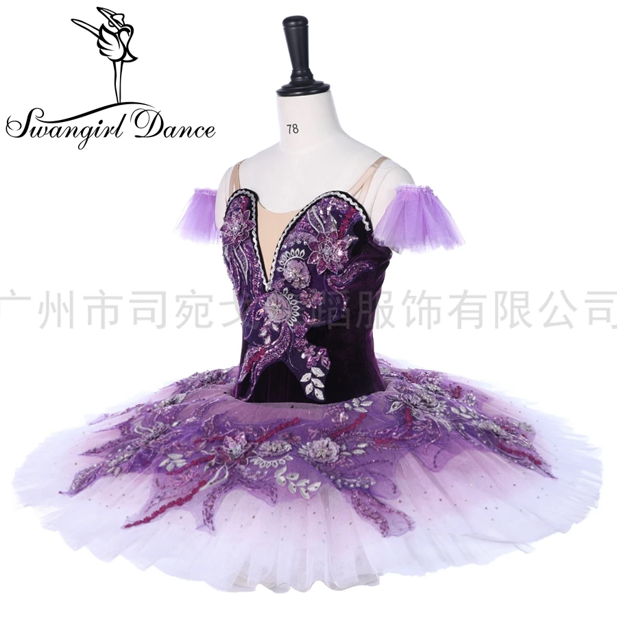 dark purple fairy professional ballet tutu women performance classical ballet tutu costumes adult pancake tutu BT9333