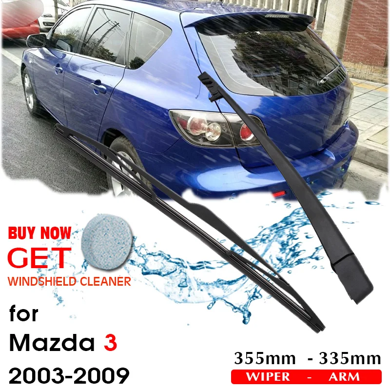 Car Wiper Blade Rear Back Window Windscreen Windshield Wipers Auto Accessories For Mazda 3 Hatchback 355mm 2003-2009