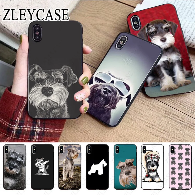 Schnauzer puppy dog Phone Case For iphone 13pro 14pro 15pro 12pro 11pro xs max 7 8 XR 12mini 15plus 13mini SE 2020 cover Coque