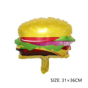 Eiscreme Pizza Hot Dog Hamburger Donut Aluminium Film Ball Geburtstag Kindertag Valentinstag Party Dekoration Baby Geschenk PA 8 Hauptverkaufsdekoration Pizza - №4
