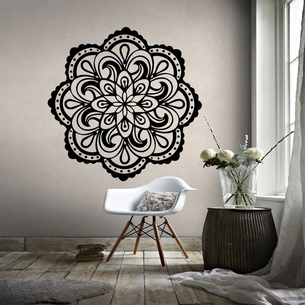 Mandala vinyl Wall Stickers Personalized Creative For Kids Room Living Room Home Decor Vinyl Sticker Mural yoga Wallpaper