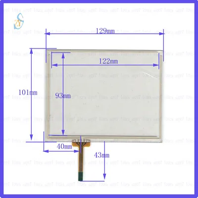 

KSELB 5.6inch 4 lins Touch Screen For GPS 129*101mm this is compatible sensor glass this's compatible Freeshipping 129*100