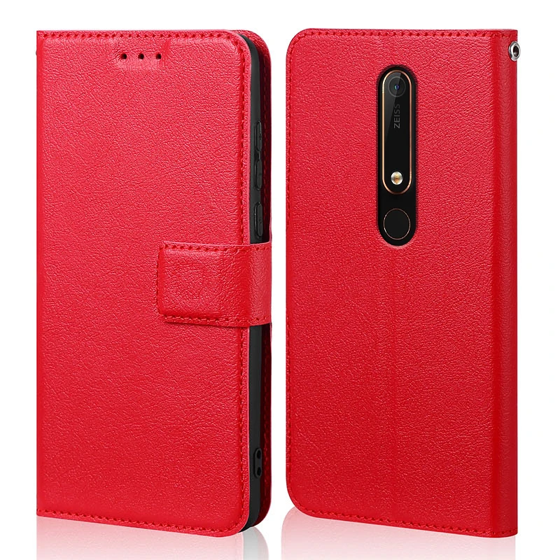 Silicone Flip Case for Nokia 6 2018 Luxury Wallet PU Leather Magnetic Phone Bags Cases for Nokia 6.1 with Card Holder