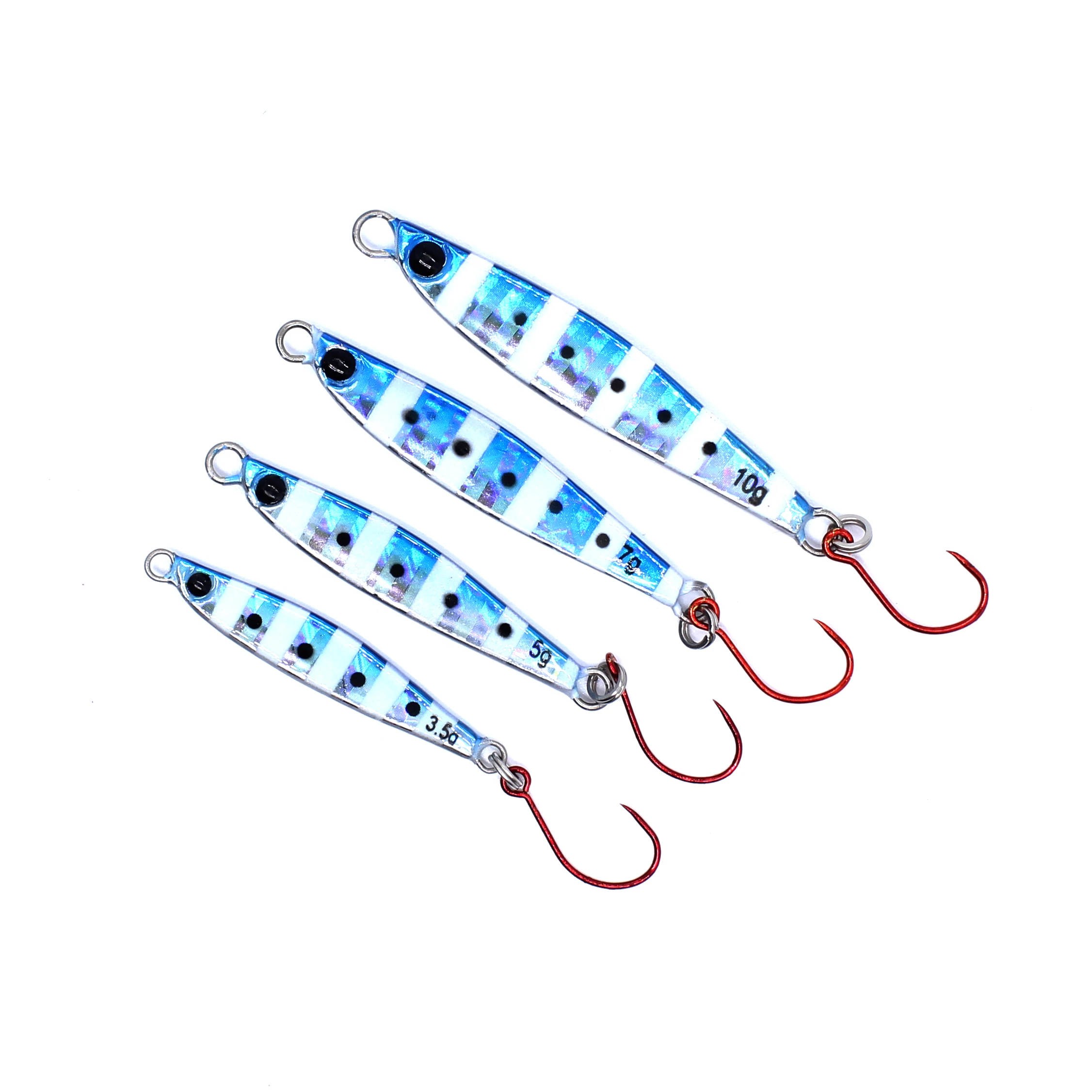 AOCLU-Metal Jig Stick Fishing Lures Jigging Hard Bait Fresh Salt Water, Speed Slow, High Quality, Korea Hook, 5 Colors, 7g, 10g