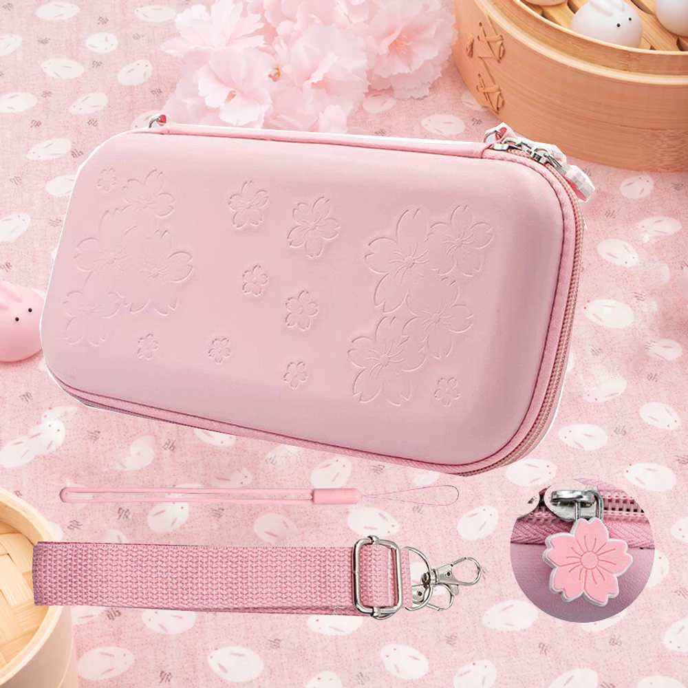 For Switch Storage Bag TPU Protective Cover Shell Portable Carrying Sakura-Pink Game Case For Nintendo Switch Accessory