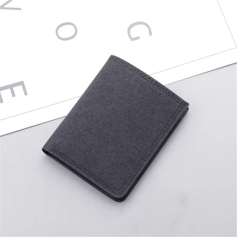 Men Short Wallet Vintage Canvas Purse Coin Pouch Card Holder with Zipper Coin Pocket ID Card Driver License Case 2022 Gift New