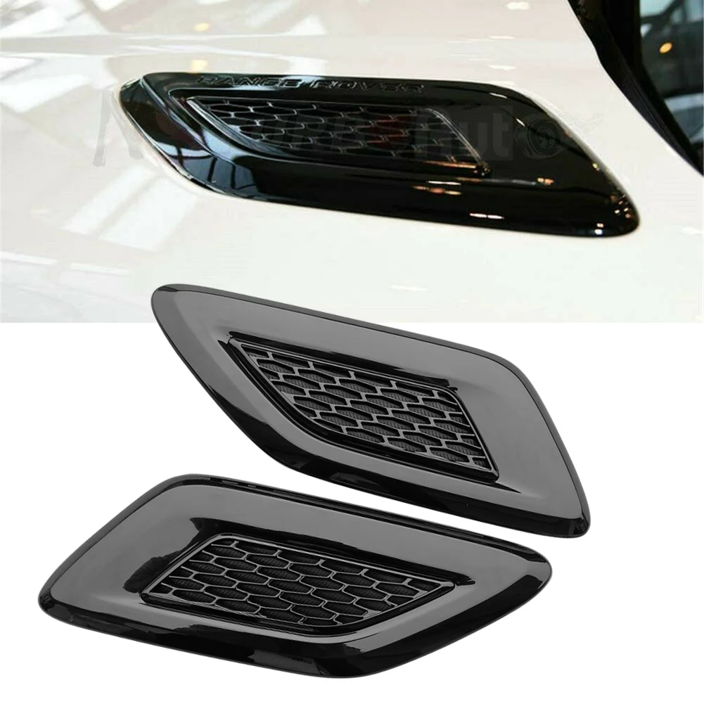 Glossy Black Car Side Air Hood Vent Trims Cover For Land Rover Range Rover Sport L494 2014 2015 2016 2017 Front Right+Left 2PCS