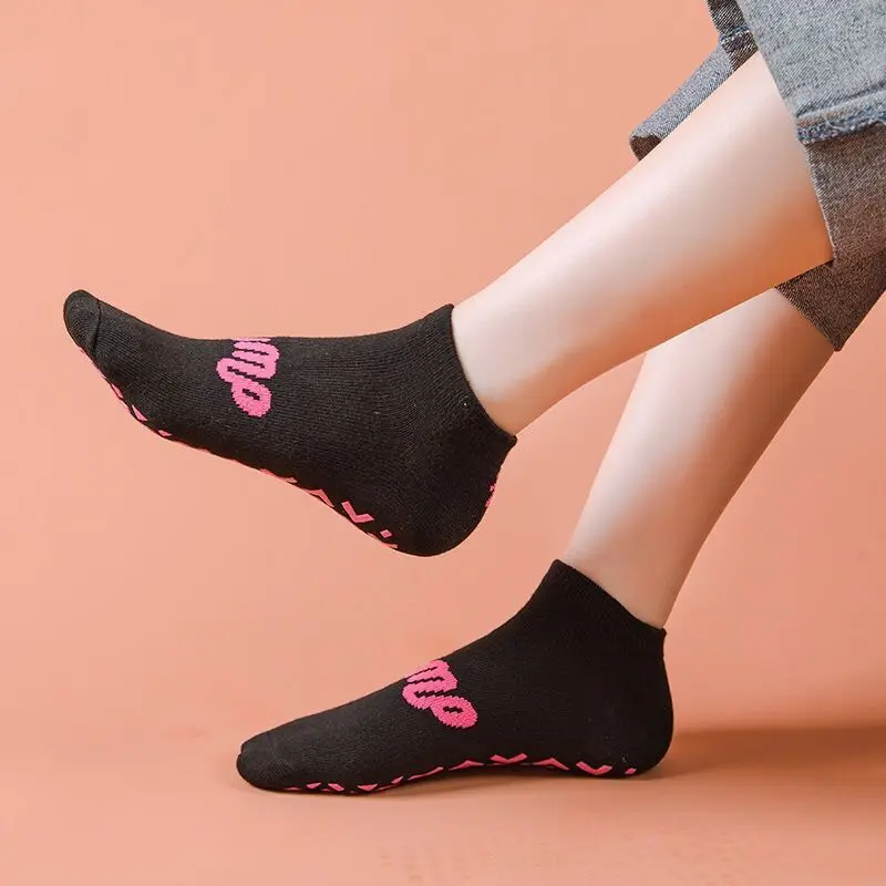 Autumn Winter Breathable Non-slip Floor Socks Women Fleece Socks Home Socks Cotton Candy Color Warm Ankle Indoor Socks